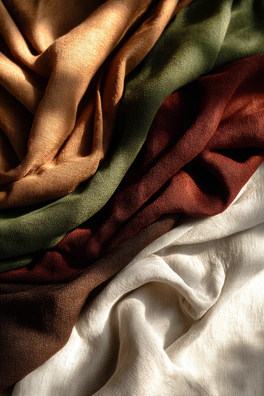 fall capsule color palette for women over 40 showing camel burgundy forest green and cream