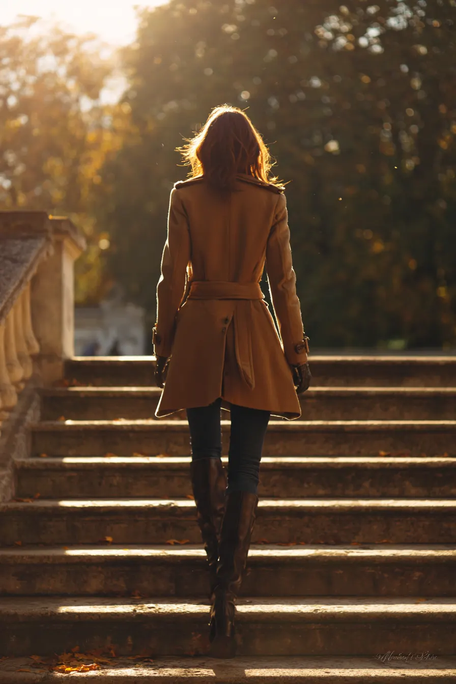 structured layer fall look for women over 40 with blazer layered under wool coat