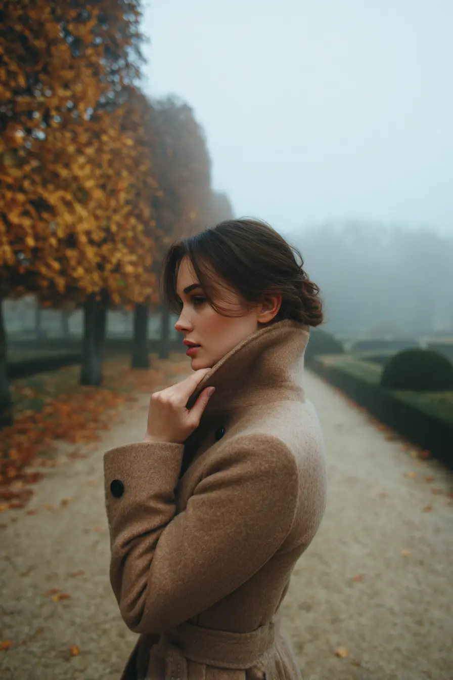 woman in camel wool coat fall wardrobe outerwear essential autumn street